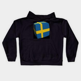 Swedish Flag cubed. Kids Hoodie